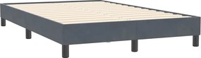 vidaXL Box Spring Κρεβάτι χωρίς στρώμα Σκούρο γκρι Βελούδινο