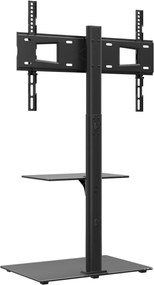 vidaXL Βάση Τηλεόρασης Γωνιακή 2 Επιπέδων για 32-65 Ιντσών Μαύρη