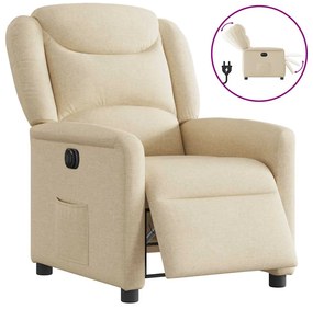 vidaXL Πολυθρόνα Ανακλινόμενη Ηλεκτρική Κρεμ Υφασμάτινη