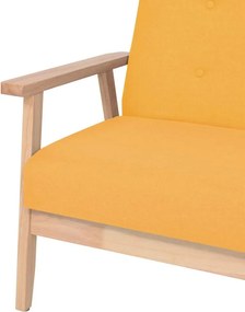 vidaXL Σετ Σαλονιού 2 τεμ. Κίτρινο Υφασμάτινο