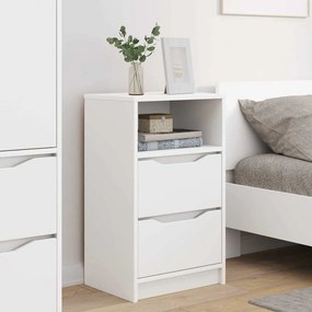 vidaXL Κομοδίνα 2 pcs Λευκό 40 x 30 x 467 εκ Επεξεργασμένο ξύλο