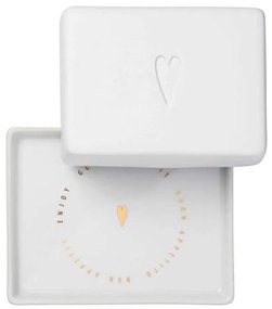 Βουτυριέρα Heart LBTRD0014037 13x6x10cm White-Gold Raeder Porcelain