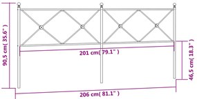 vidaXL Κεφαλάρι Μαύρο 200 εκ. Μεταλλικό