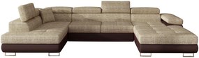 Γωνιακός καναπές Romeo-Αριστερή-Μπεζ - Καφέ