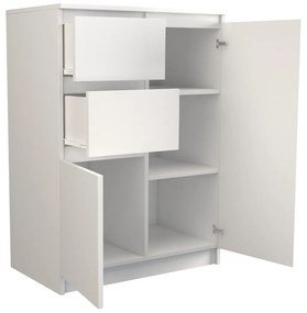 Σιφονιέρα Mandeville D114, Άσπρο, Με συρτάρια και ντουλάπια, 97x70x40cm, 35 kg | Epipla1.gr