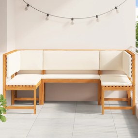 vidaXL Σετ Παγκάκι Κήπου 5 Τεμαχίων με Μαξιλάρια από Ξύλο Ακακίας