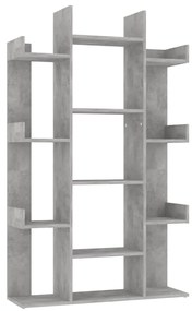 vidaXL Βιβλιοθήκη Γκρι Σκυροδέματος 86x25,5x140 εκ. από Επεξ. Ξύλο