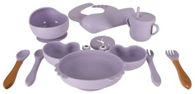 Σετ φαγητού Σιλικόνης Μωβ KX4526_1 IKONKA