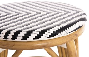 ΣΚΑΜΠΟ ΑΛΟΥΜΙΝΙΟΥ CHINO HM6285.03 BAMBOO LOOK-TEXTILENE ΛΕΥΚΟ-ΜΑΥΡΟ Φ36x46Υεκ. (1 Τεμμάχια)