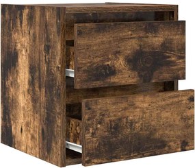 vidaXL Κομοδίνο Επιτοίχιο Καπνιστή Δρυς 38x34x40 εκ.