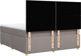 vidaXL Κρεβάτι Boxspring με Στρώμα Taupe 180x200 εκ. Υφασμάτινο