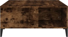 vidaXL Τραπεζάκι Σαλονιού Καπνιστή Δρυς 80x80x36,5εκ. Επεξεργασμ. Ξύλο