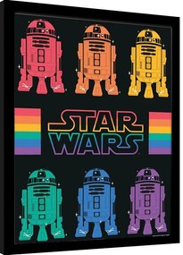 Αφίσα σε κορνίζα Star Wars Pride - R2D2 Rainbow