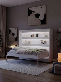 Κρεβάτι Τοίχου Zylo I LED-Λευκό-140 x 200