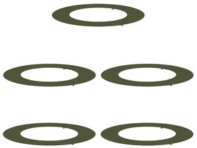 vidaXL Φλατ Δαχτυλίδια Δέντρων 5 pcs Λαδί Ø30 / 60 εκ. Ατσάλι