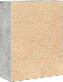vidaXL Βιβλιοθήκη Γκρι Σκυροδέματος 60x24x76,5 εκ. Επεξεργ. Ξύλο