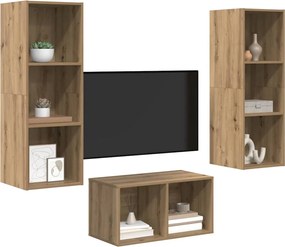 vidaXL Σετ επίπλου τηλεόρασης Artisan Oak Επεξεργασμένο ξύλο