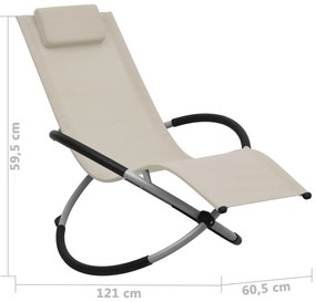 vidaXL Ξαπλώστρα Παιδική Κρεμ Ατσάλινη