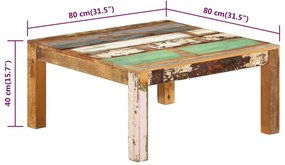 vidaXL Τραπεζάκι Σαλονιού 80 x 80 x 40 εκ. από Μασίφ Ανακυκλωμένο Ξύλο