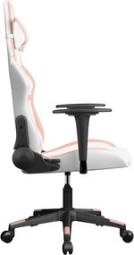 vidaXL Καρέκλα Gaming Λευκό και Ροζ από Συνθετικό Δέρμα