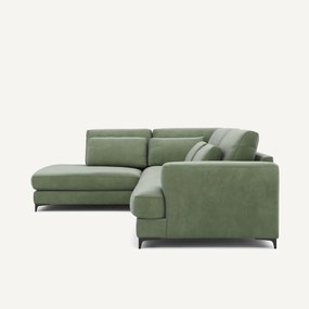 Γωνιακός καναπές αριστερός, βελούδινος, Marsile