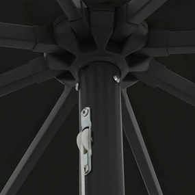 vidaXL Ομπρέλα Κήπου Μαύρο 395 x 395 x 245 εκ. Πολυεστέρας