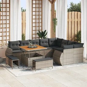 vidaXL Σετ Καναπέ Κήπου 12 pcs Γκρι συνθετικό ρατάν