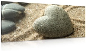 Εικόνα πέτρα Ζεν σε σχήμα καρδιάς - 100x50