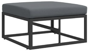 vidaXL Σετ Καναπέ Κήπου με μαξιλάρι 8 pcs Μαύρο Αλουμίνιο
