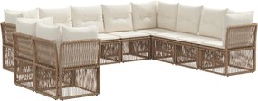 vidaXL Σετ Καναπέ Κήπου 10 pcs Μπεζ συνθετικό ρατάν