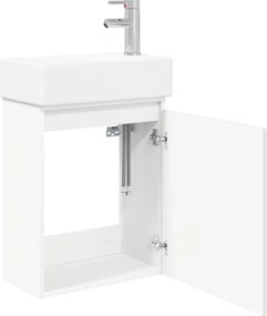 vidaXL Μονάδα μπάνιου με βρύση Λευκό 45,5 x 25,5 x 84 εκ
