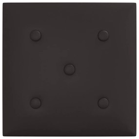 vidaXL Πάνελ Τοίχου 12 τεμ. Μαύρα 30 x 30 εκ. 1,08 μ² Συνθετικό Δέρμα