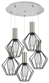 Φωτιστικό Οροφής Adept Tube 77-8440 42x42x300cm 5xE27 60W Nickel-Black Homelighting