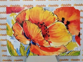Εικόνα μπουκέτο με λουλούδια παπαρούνας - 90x60