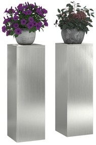 vidaXL Υπαίθρια Σταντ Φυτών Πυλώνας 2 τμχ 24x24x75 εκ Γαλβανισμένο Ατσάλι