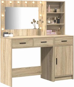 vidaXL Τραπέζι περιποίησης με συρτάρι 2 pcs Καφέ Επεξεργασμένο ξύλο