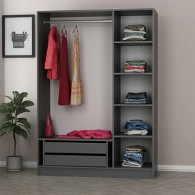 Τριφυλλη Ντουλαπα Ανθρακι KALEO 52x135x190