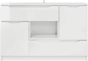 vidaXL Πλαϊνό γραφείο Υψηλής γυαλάδας λευκό 100 x 30 x 65,6