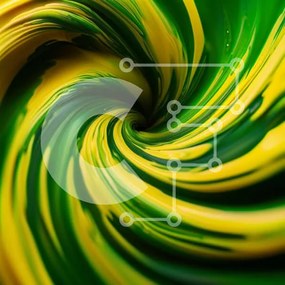 Intra Συλλεκτικό Ξύλινο Παζλ Plywood 4mm - Puzzle με Θέμα Abstract Art: Swirling Vortex of Green and Yellow Paint Σε Ξύλινο Κουτί - Διαστάσεις Puzzle: 10x10 cm – 25 κομμάτια
