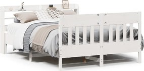 vidaXL Σκελετός Κρεβ. Χωρίς Στρώμα Λευκό 150x200 εκ Μασίφ Πεύκο