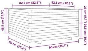 Ζαρντινιέρα Κήπου 90x90x49,5 εκ. από Μασίφ Ξύλο Ψευδοτσούγκας - Καφέ