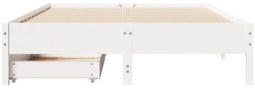 vidaXL Σκελετός Κρεβ. Χωρίς Στρώμα Λευκό 140x190 εκ Μασίφ Πεύκο