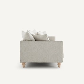 Καναπές 3 θέσεων compact από υφή βισκόζης και λινό, LAZARE