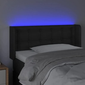 Κεφαλάρι Κρεβατιού LED Μαύρο 83x16x78/88 εκ. Συνθετ. Δέρμα 3123308