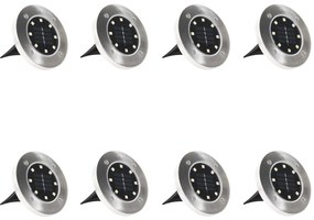 vidaXL Σποτ Ηλιακά Χωνευτά - Καρφωτά LED 8 τεμ. Πολύχρωμα