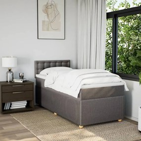 vidaXL Κρεβάτι Boxspring με Στρώμα Taupe 100 x 200 εκ. Υφασμάτινο