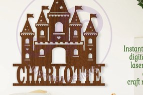 Intra απο ξύλο plywood 3mm-4mm πάχος κοπής με λέιζερ Sign Name Castle Δίασταση 6x6 cm INTRAFABR-112894474