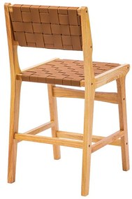 Σκαμπό μπαρ Ridley ξύλο-pu φυσικό 48x54x97 εκ.