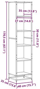 Βιβλιοθήκη Καφέ Δρυς 40x35x170,5 εκ. από Επεξεργασμένο Ξύλο - Καφέ