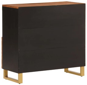 vidaXL Βοηθητικό Έπιπλο Καφέ/Μαύρο 80x33,5x75 εκ. Μασίφ Ξύλο Μάνγκο